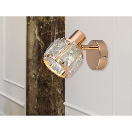 Foco de pared DUBAI 1xE14/40W/230V dorado rosa