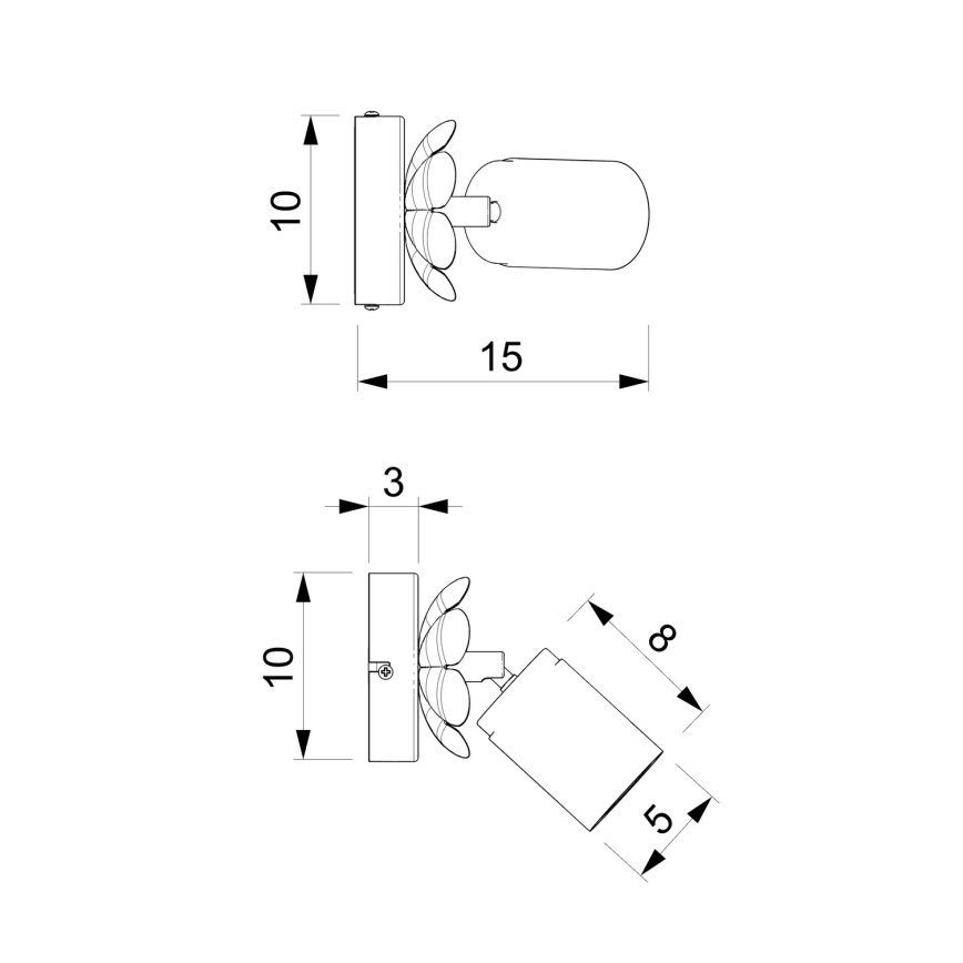 Foco de pared FLOWER 1xGU10/8W/230V blanco