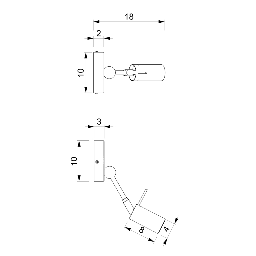 Foco de pared IRIS 1xGU10/MR11/40W/230V negro/dorado