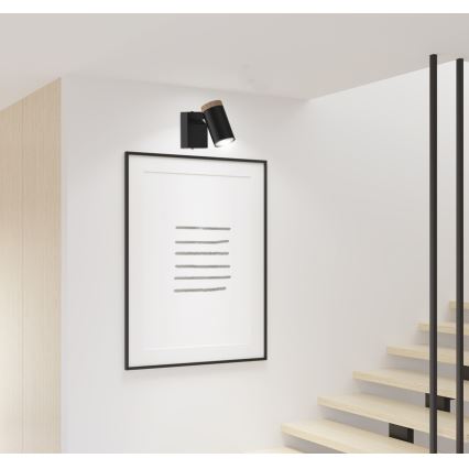 Foco de pared LAGOS 1xGU10/15W/230V negro/marrón