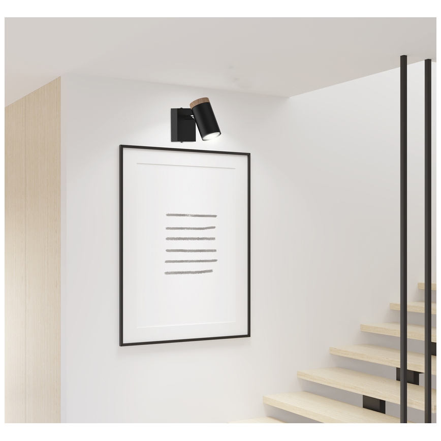 Foco de pared LAGOS 1xGU10/15W/230V negro/marrón