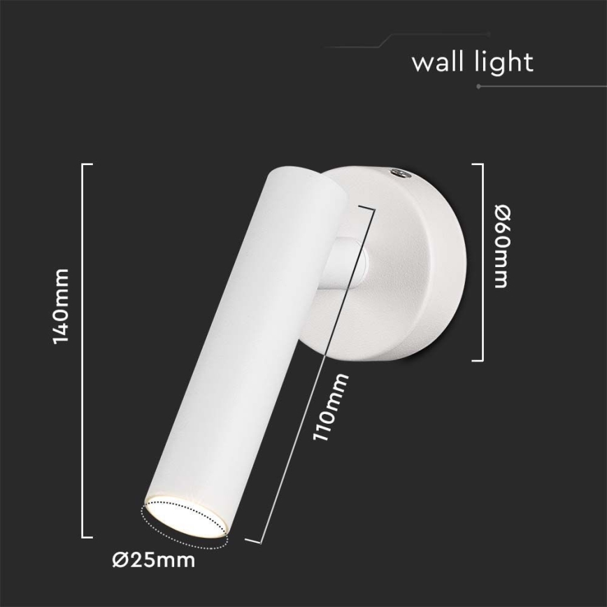 Foco de pared LED LED/2W/230V 4000K blanco