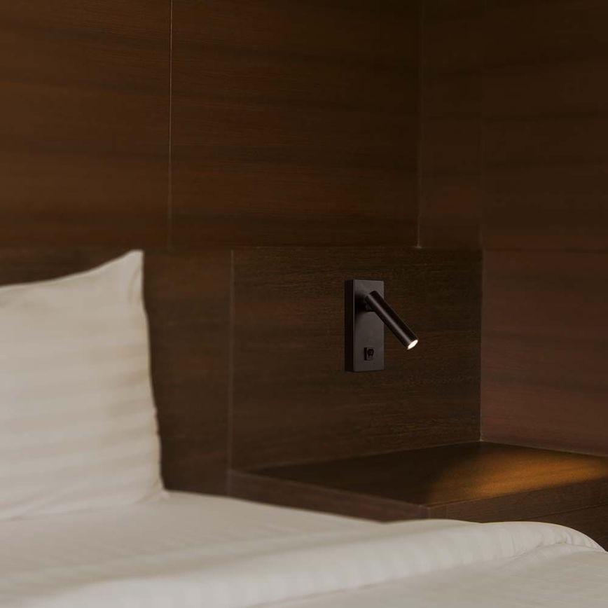 Foco de pared LED LED/2W/230V 4000K negro