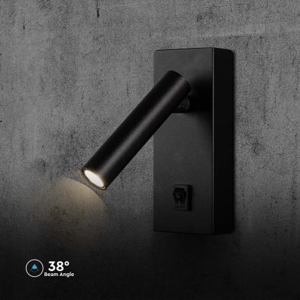 Foco de pared LED LED/2W/230V 4000K negro