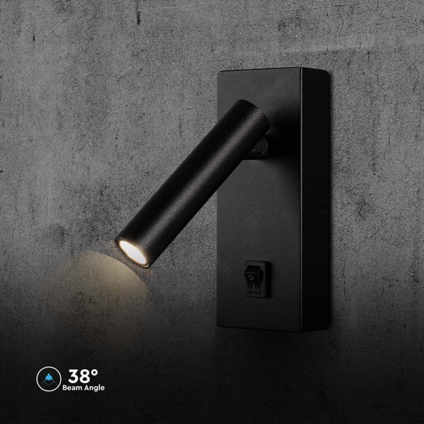 Foco de pared LED LED/2W/230V 4000K negro
