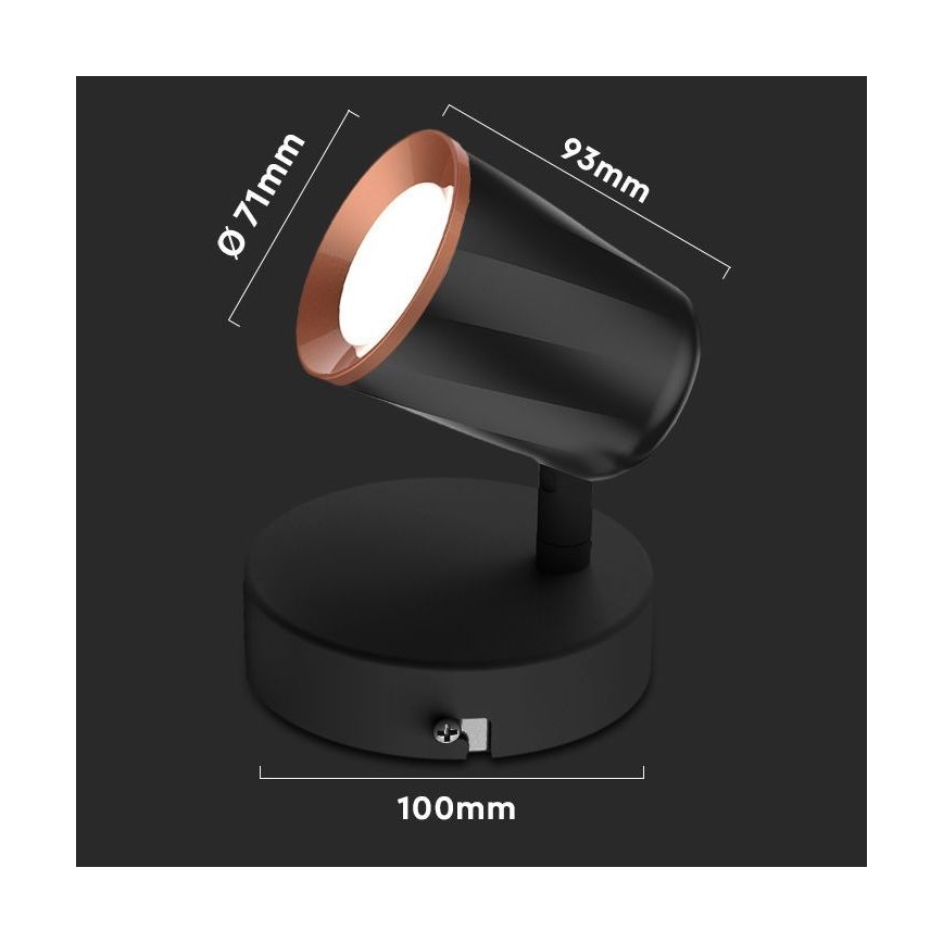 Foco de pared LED LED/5W/230V 4000K negro