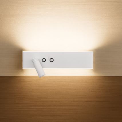 Foco de pared LED RESORT LED/10W/230V + LED/3W, blanco, izquierdo