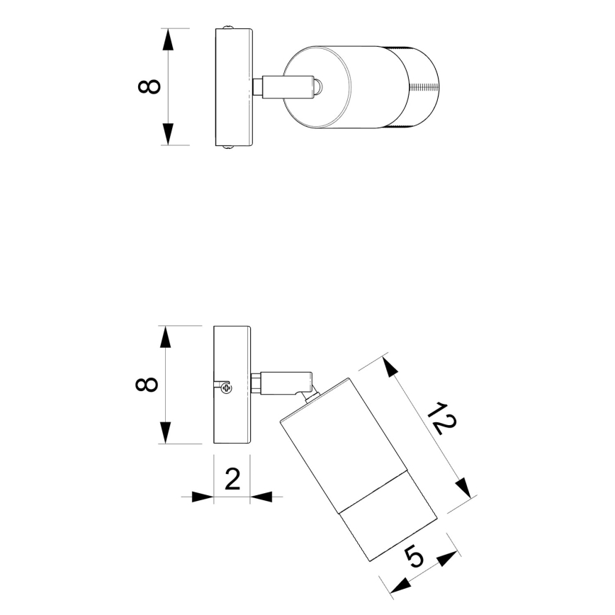 Foco de pared LINK 1xGU10/8W/230V negro/latón