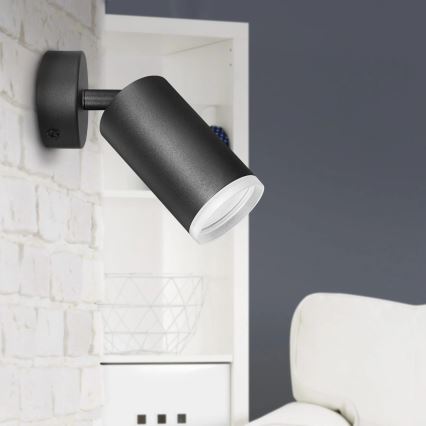 Foco de pared LONDON 1xGU10/10W/230V negro