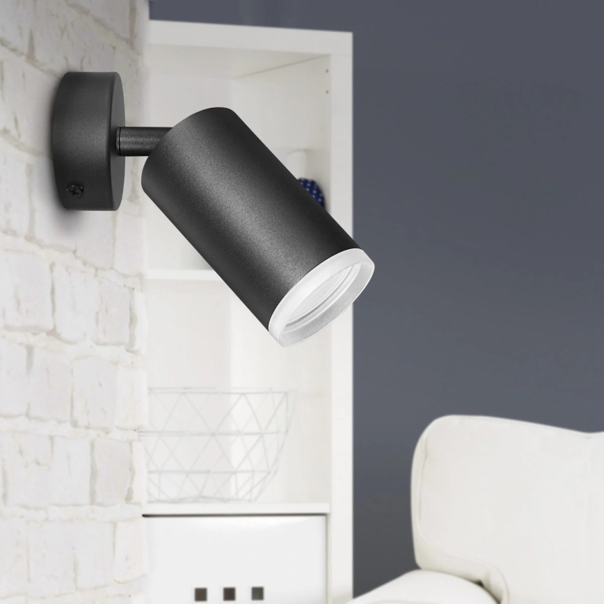 Foco de pared LONDON 1xGU10/10W/230V negro