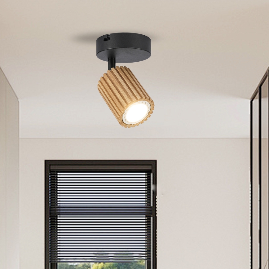 Foco de pared MODERN WOOD 1xGU10/8W/230V madera/negro