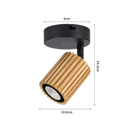 Foco de pared MODERN WOOD 1xGU10/8W/230V madera/negro