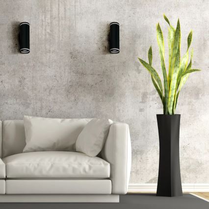 Foco de pared PARÍS 2xGU10/10W/230V IP20 negro