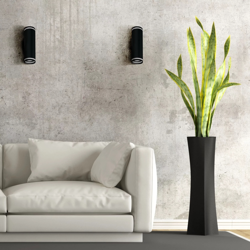 Foco de pared PARÍS 2xGU10/10W/230V IP20 negro