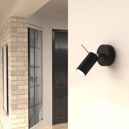 Foco de pared PRESTON 1xGU10/MR11/40W/230V negro
