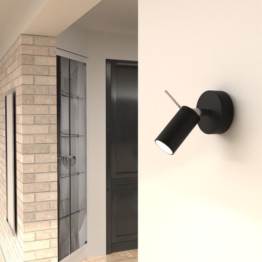 Foco de pared PRESTON 1xGU10/MR11/40W/230V negro