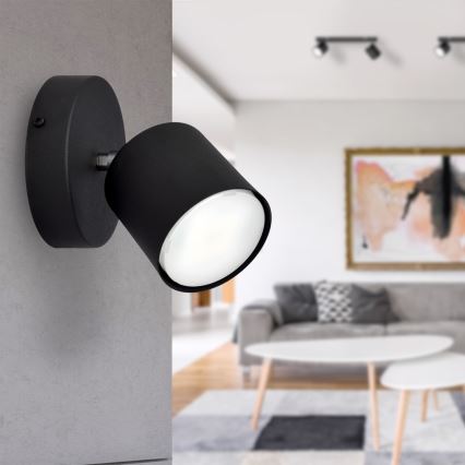 Foco de pared PUNTA 1xGX53/10W/230V negro