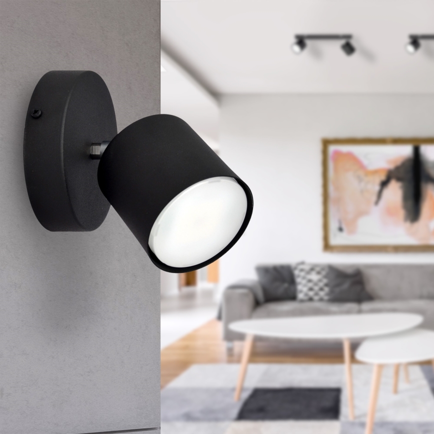 Foco de pared PUNTA 1xGX53/10W/230V negro
