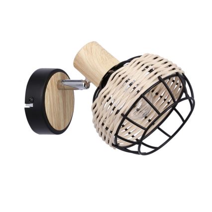Foco de pared TAJGA 1xE14/40W/230V ratán/negro