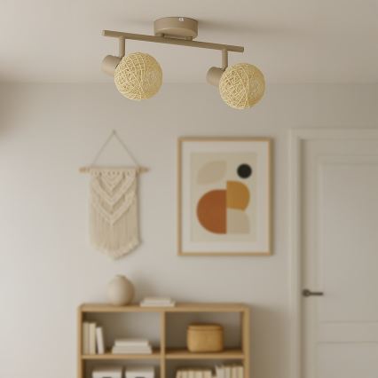 Foco DEX 2xE14/10W/230V beige/crema