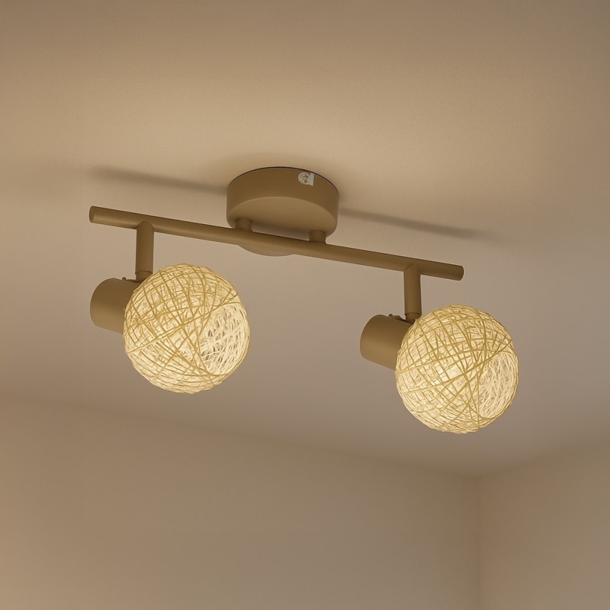 Foco DEX 2xE14/10W/230V beige/crema