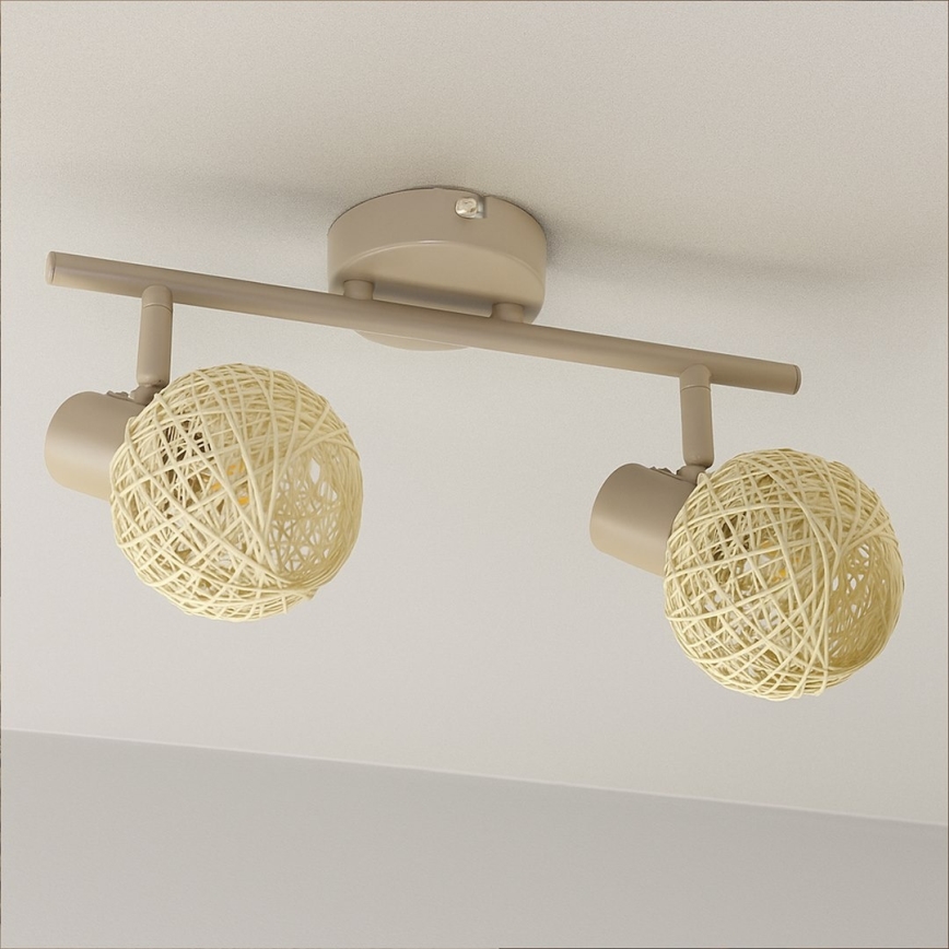 Foco DEX 2xE14/10W/230V beige/crema