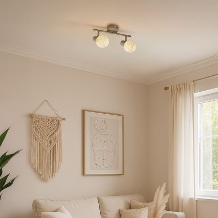Foco DEX 2xE14/10W/230V beige/crema