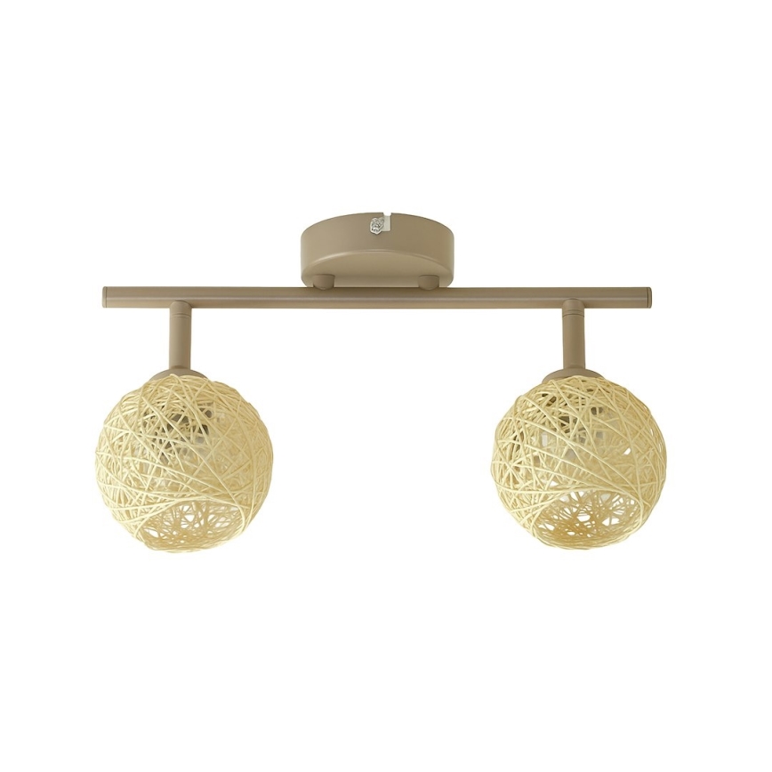 Foco DEX 2xE14/10W/230V beige/crema
