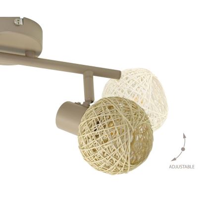 Foco DEX 2xE14/10W/230V beige/crema