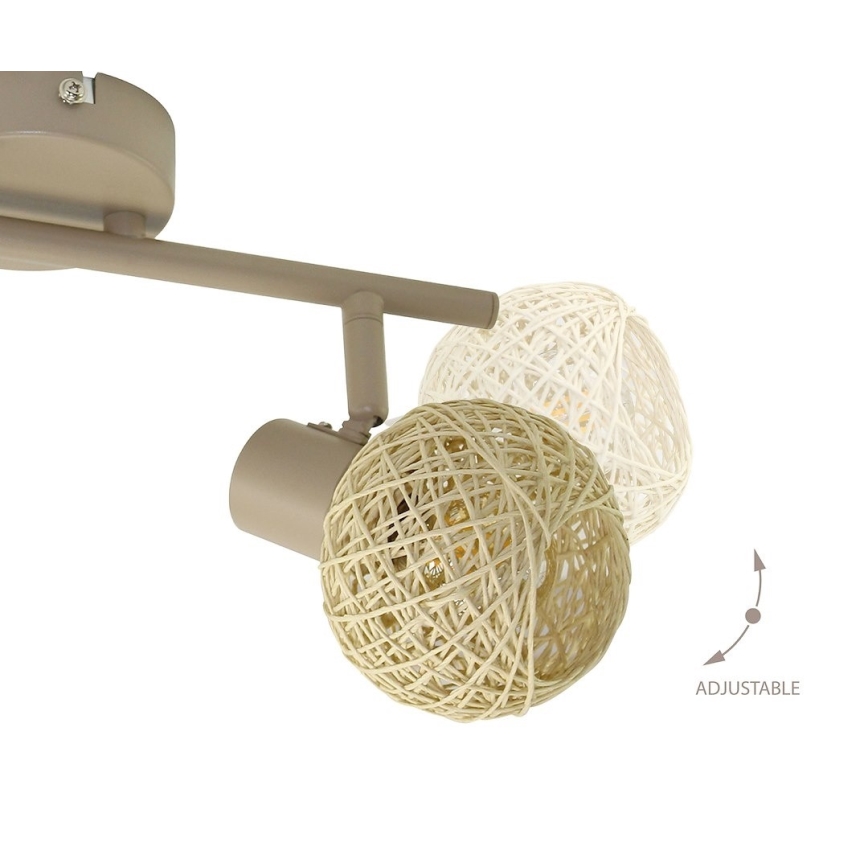 Foco DEX 2xE14/10W/230V beige/crema