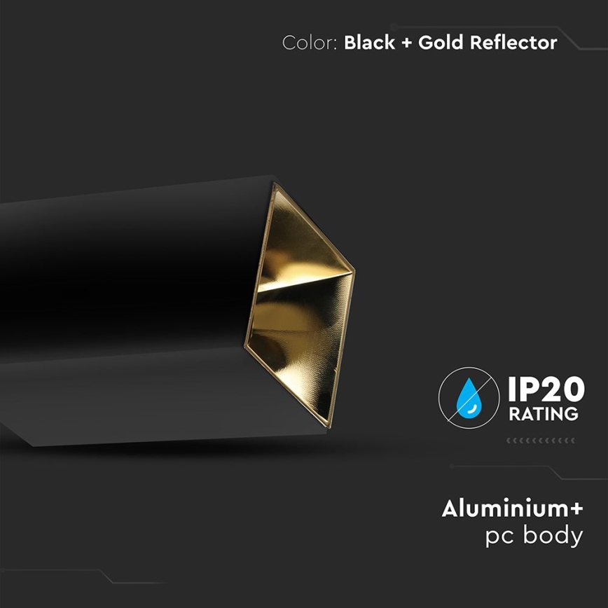 Foco empotrable 1xGU10/35W/230V negro/dorado