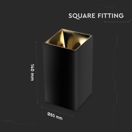 Foco empotrable 1xGU10/35W/230V negro/dorado