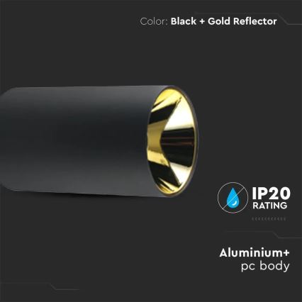 Foco empotrable 1xGU10/35W/230V negro/dorado