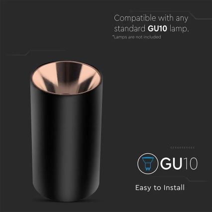Foco empotrable 1xGU10/35W/230V negro/oro rosa