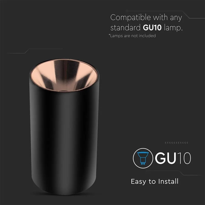 Foco empotrable 1xGU10/35W/230V negro/oro rosa