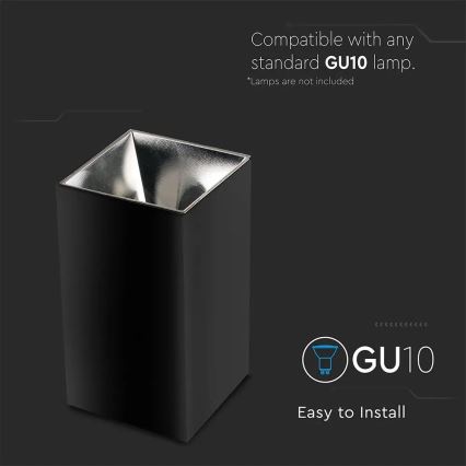 Foco empotrable 1xGU10/35W/230V negro/plata