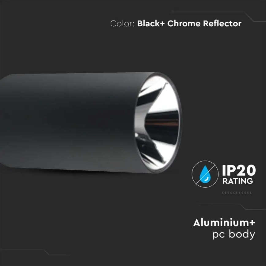Foco empotrable 1xGU10/35W/230V negro/plata