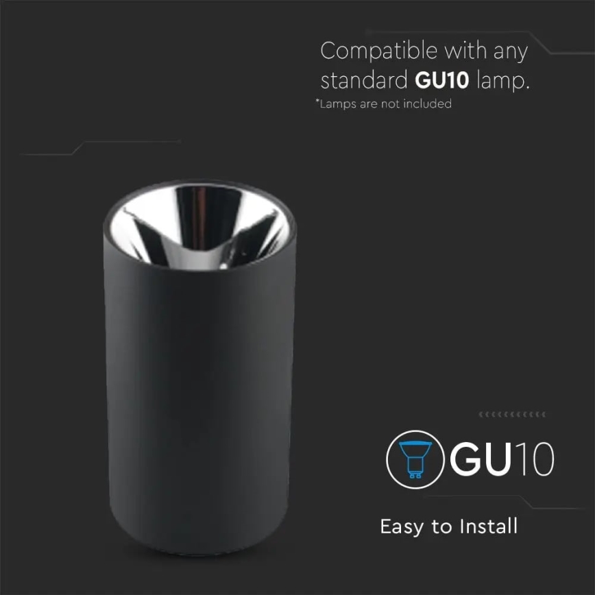 Foco empotrable 1xGU10/35W/230V negro/plata
