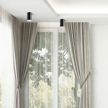 Foco LED RGBW regulable para baño TURYN 1xGU10/6W/230V 3000K IP44 negro + mando a distancia