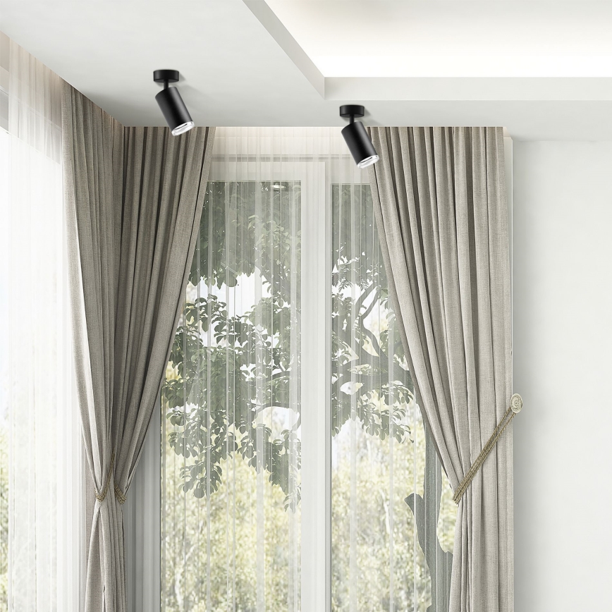 Foco empotrable LED RGBW regulable para baño TURYN 1xGU10/6W/230V 3000K IP44 negro + mando a distancia