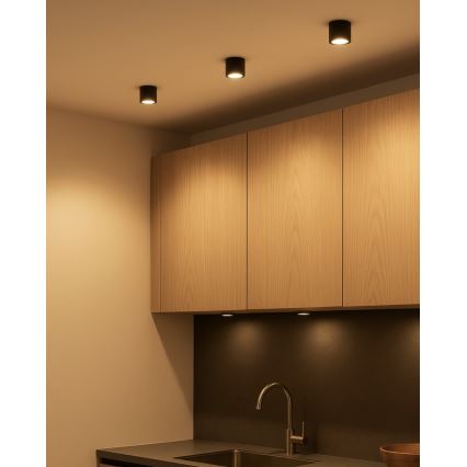 Foco empotrable LED/5W/230V 3000/4000/6400K Ø 7,5 cm negro