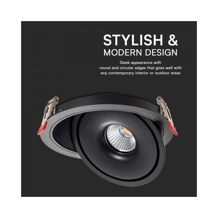 Foco empotrable LED LED/28W/230V 3000/4000/6400K d. 20 cm negro