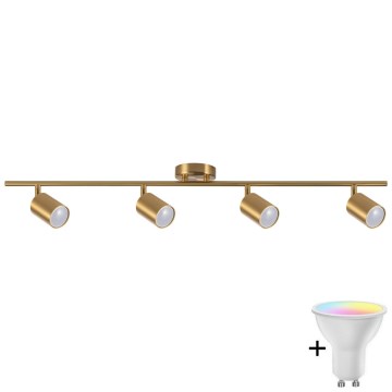 Foco empotrable LED RGBW regulable GOLDI 4xGU10/6,5W/230V 2700-6500K Wi-Fi dorado