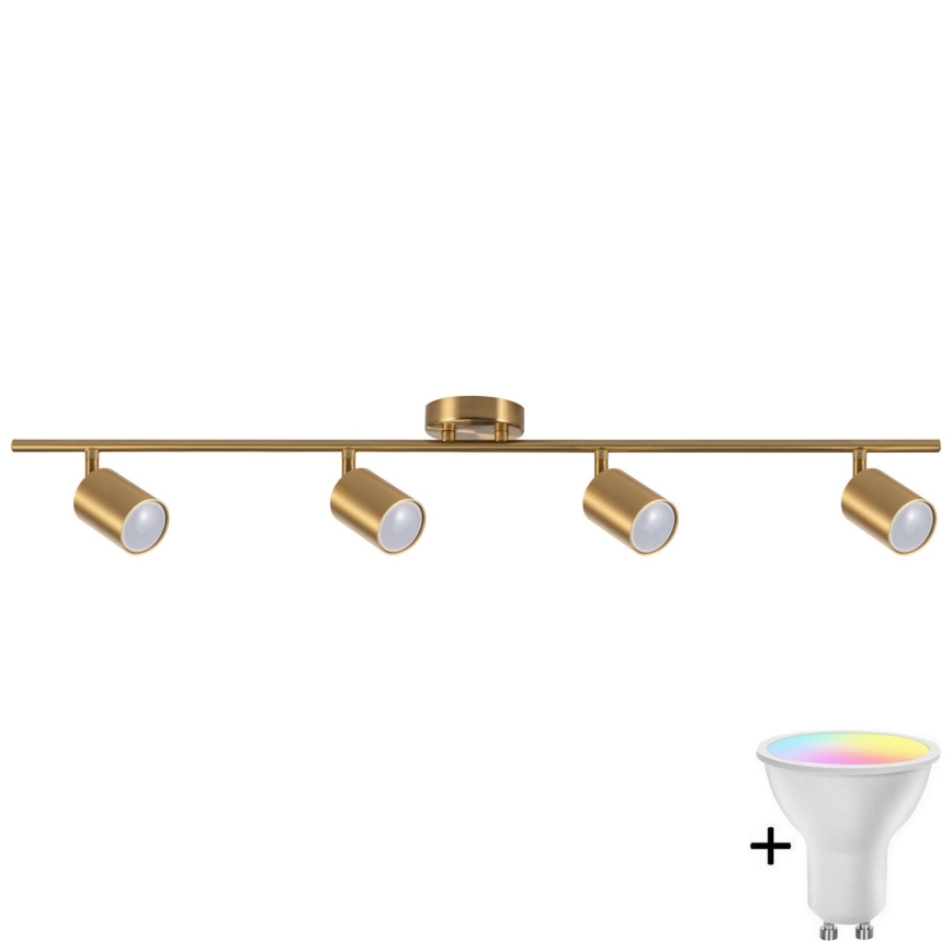 Foco empotrable LED RGBW regulable GOLDI 4xGU10/6,5W/230V 2700-6500K Wi-Fi dorado