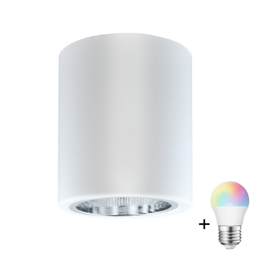 Foco empotrable LED RGBW regulable JUPITER 1xE27/6,5W/230V 2700-6500K Wi-Fi diámetro 9,8 cm blanco