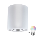 Foco empotrable LED RGBW regulable JUPITER 1xE27/6,5W/230V 2700-6500K Wi-Fi Ø 13 cm blanco