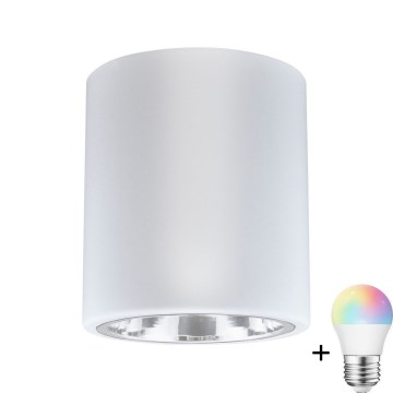 Foco empotrable LED RGBW regulable JUPITER 1xE27/6,5W/230V 2700-6500K Wi-Fi Ø 13 cm blanco