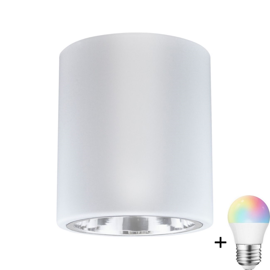 Foco empotrable LED RGBW regulable JUPITER 1xE27/6,5W/230V 2700-6500K Wi-Fi Ø 13 cm blanco