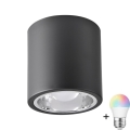 Foco empotrable LED RGBW regulable JUPITER 1xE27/6,5W/230V 2700-6500K Wi-Fi Ø 13 cm negro