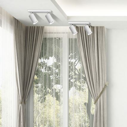 Foco empotrable LED RGBW regulable para baño TURYN 2xGU10/6W/230V 3000K IP44 blanco + mando a distancia